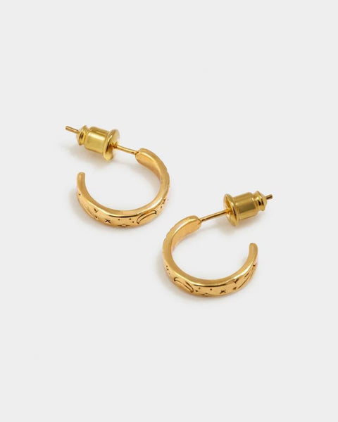 Luna Waterproof Gold Hoop Earrings