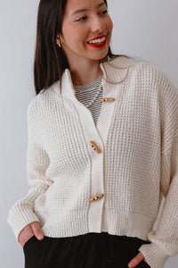 Toggle Waffle Cardigan