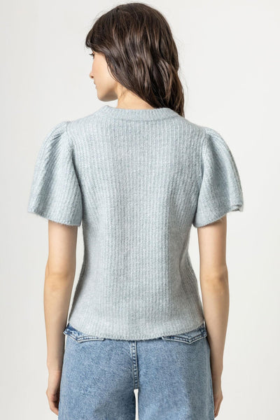 Flutter Sleeve Crewneck Sweater