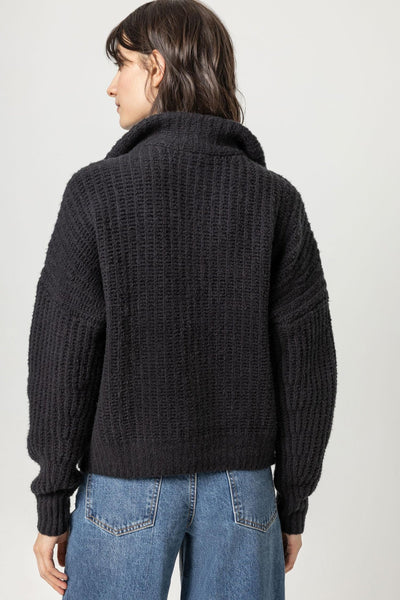 Cotton Blend Half Zip Sweater