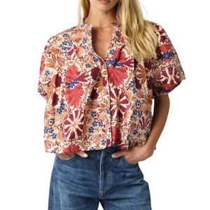 Fall Florals Button Down Top