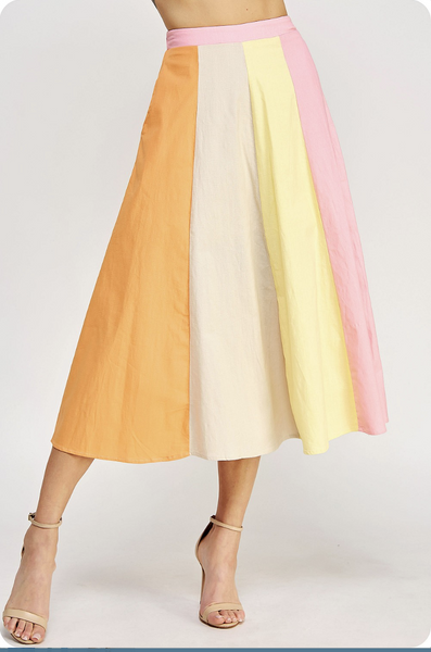 Color Block Skirt Set