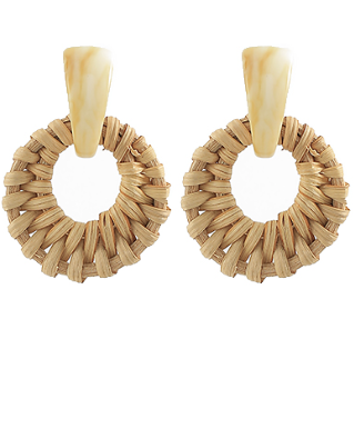 Rattan Circle Earrings