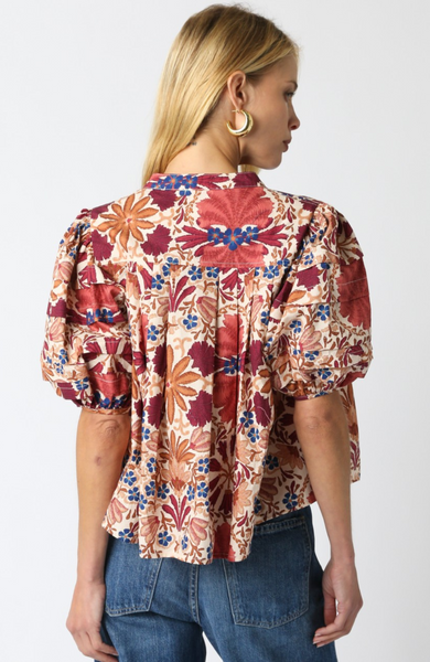 Fall Florals Button Down Top