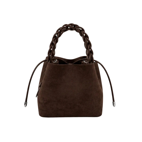 Woven Handle Mini Bucket bag