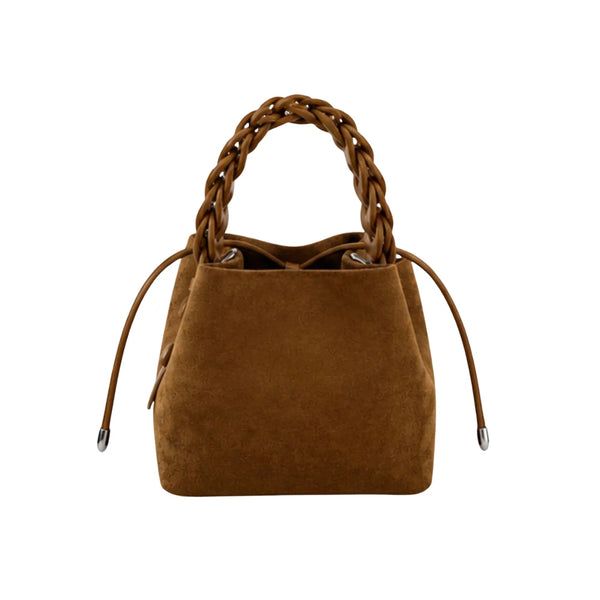 Woven Handle Mini Bucket bag