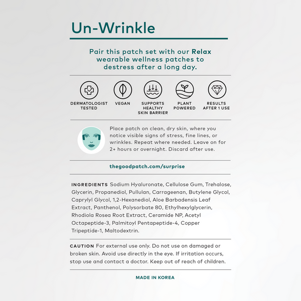 Un-Wrinkle Microdart Patches