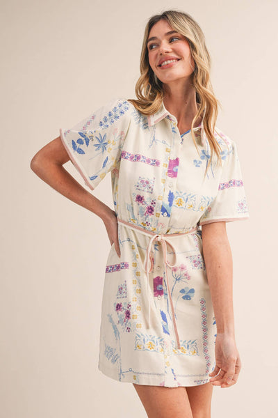 Floral Button Down Shirtdress