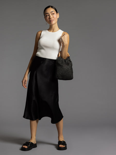 Satin Midi Skirt