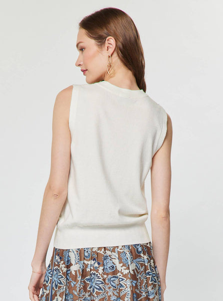 Sleeveless Henley Knit Vest