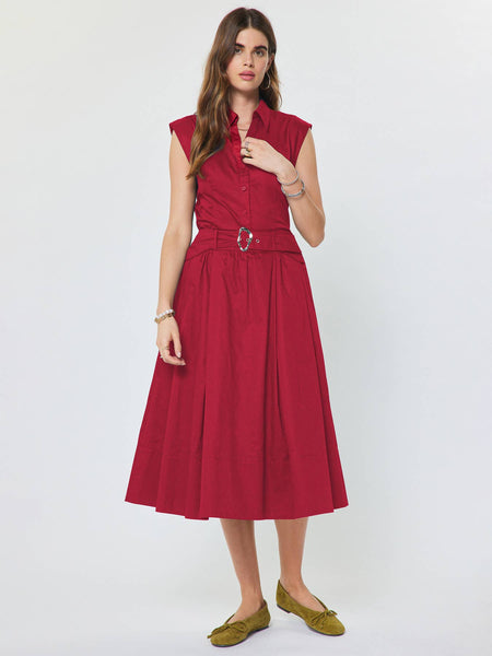 Cotton Cap Sleeve Cropped Shirt