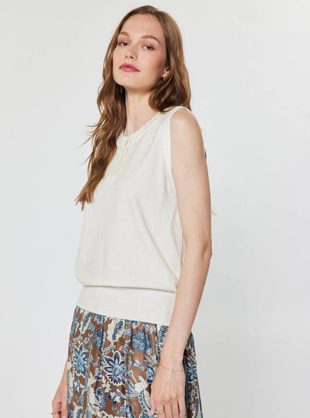 Sleeveless Henley Knit Vest