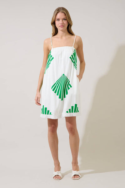 Quina Shift Mini Dress Fan Breeze