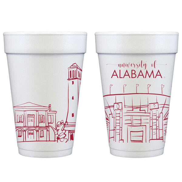 Foam Cup 10 Pack {University of Alabama Skyline-Tuscaloosa}