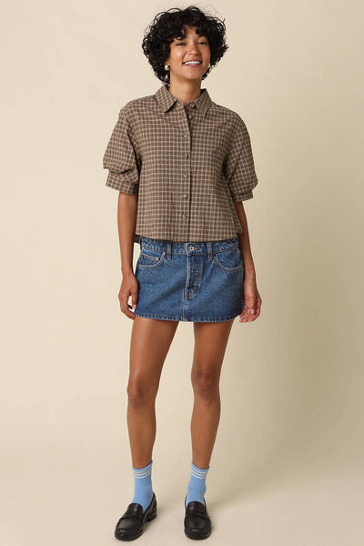 Kanney Plaid Cropped Shirt