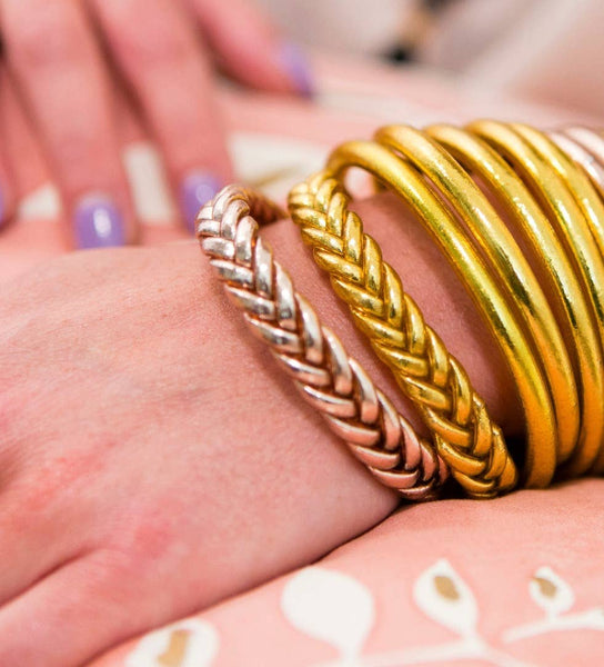 Braided Gold Waterproof Bangle