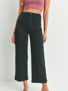 Patch Pocket Wide Leg - Black