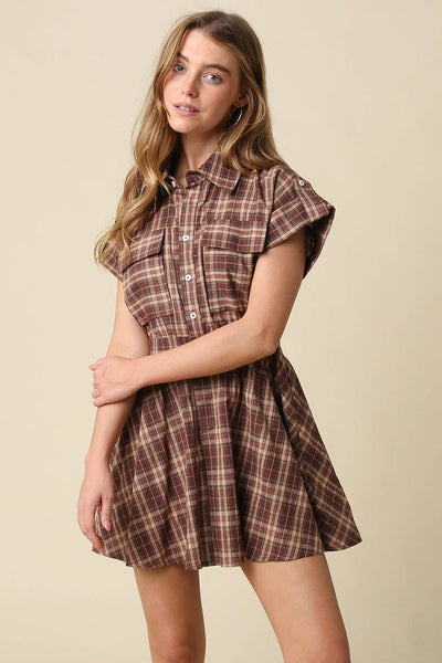 Lexi Plaid Mini Shirt Dress