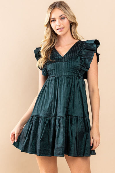 Pleated Poplin Dress