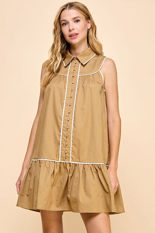 Collar Trim Dress
