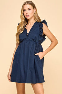 VNeck Ruffle Dress