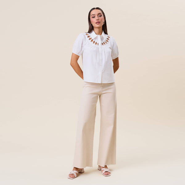 Cutwork Collar Blouse