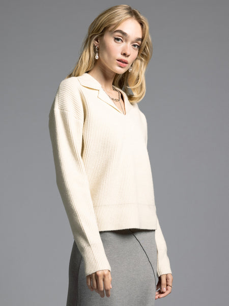 Notched Collar Sweater