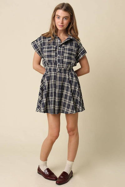Lexi Plaid Mini Shirt Dress