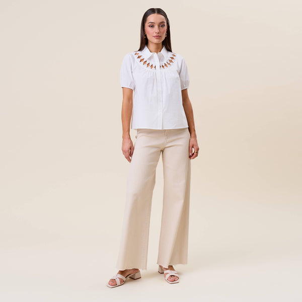 Cutwork Collar Blouse
