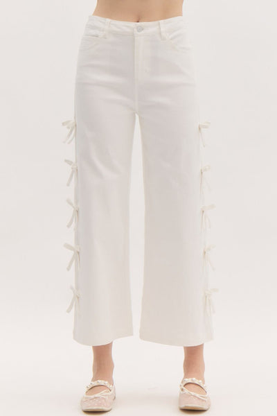 Bow Seam Jeans - White