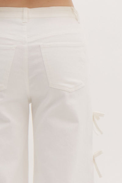 Bow Seam Jeans - White