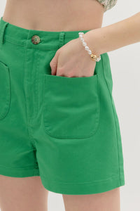 Patch Pocket Shorts - Green