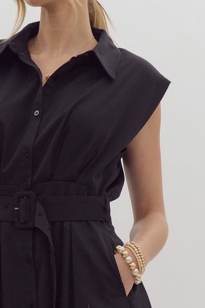 Belted Button Dress