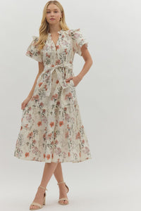 Floral Flutter Maxi Dress