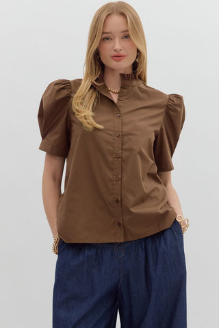 Short Sleeve Puff Sleeve Top