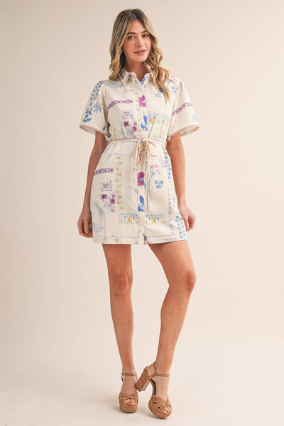 Floral Button Down Shirtdress