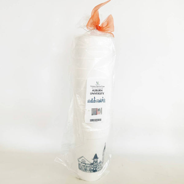 Foam Cup 10 Pack {Auburn University Skyline-Auburn Alabama}