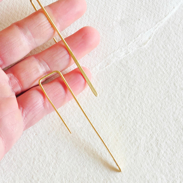Brass wire handmade thread Earrings