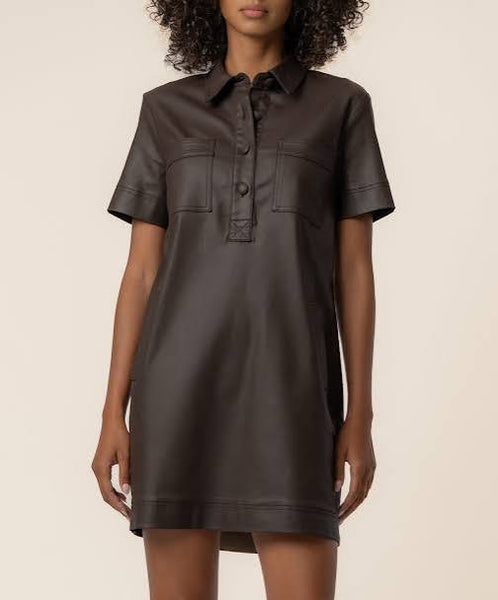 Tatiana Coated Dress in Chocolate