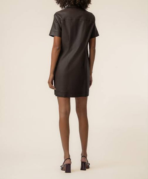 Tatiana Coated Dress in Chocolate