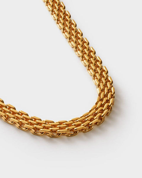 Braid Chain Waterproof Gold Necklace