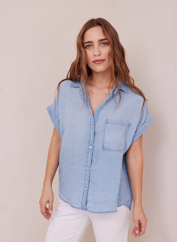 Short Sleeve Pocket Button Down - Bayside Wash