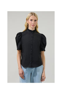 Ruffle Trim Button Down Top