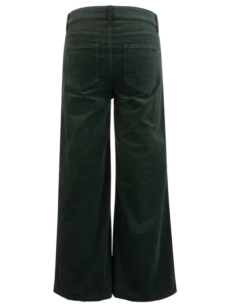 Meg High-Rise Fab AB Wide Leg Raw Hem - Evergreen