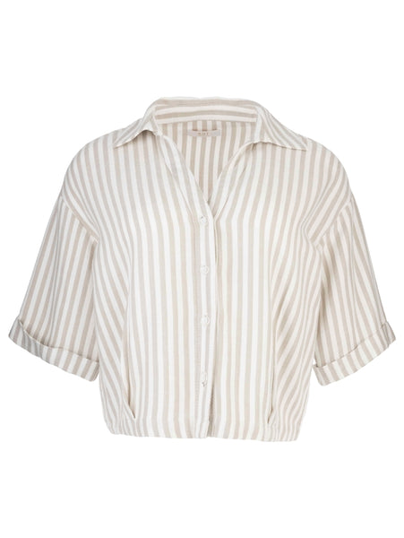 Donna Taupe Stripe Top