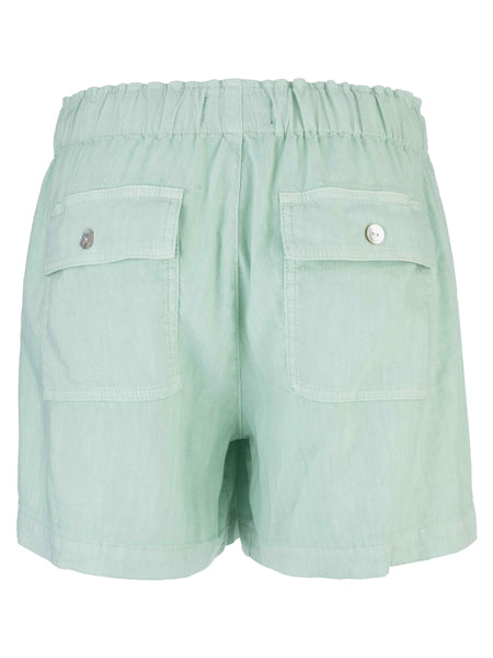 Linen Drawstring Shorts - Seafoam