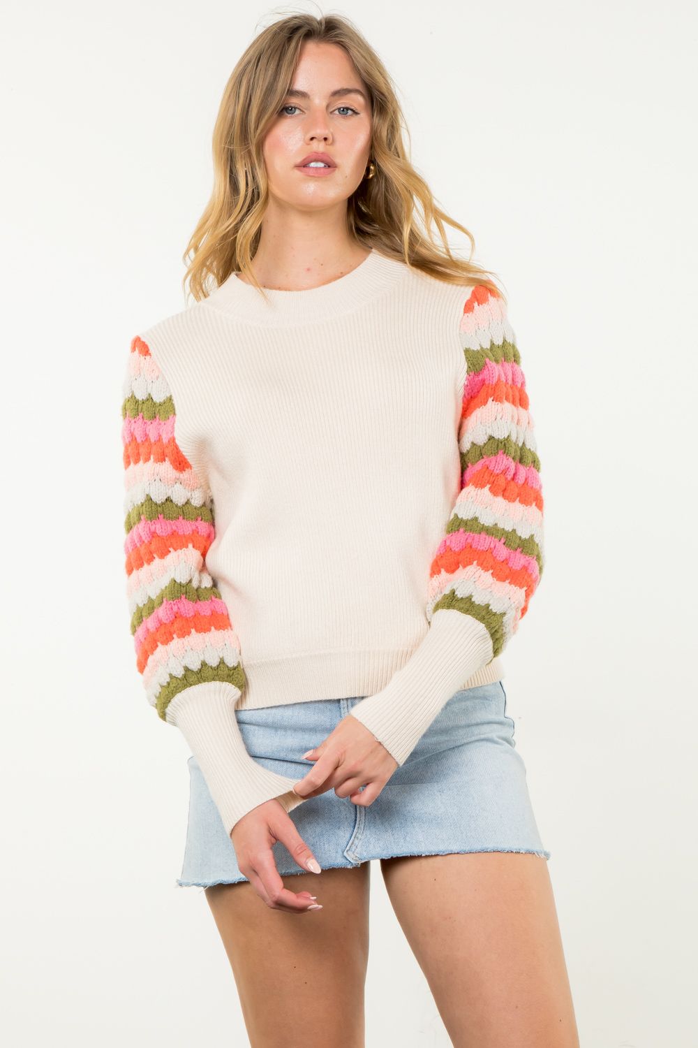 Scallop Sleeve Sweater