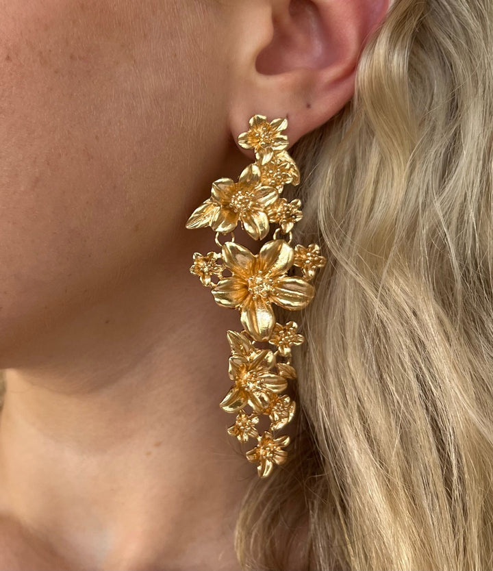 Golden Bouquet Drop Earrings