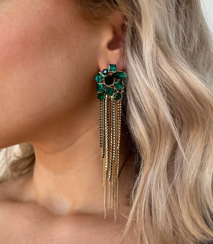 Gem Bouquet Earrings - Green