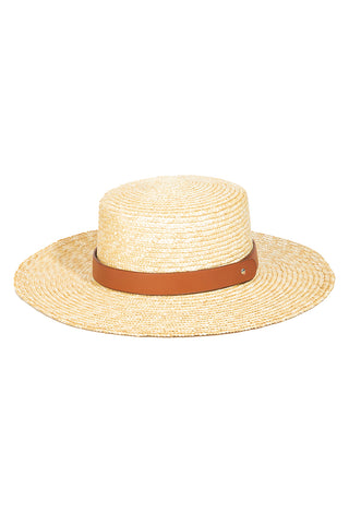 Straw Hat with Minimalistic Vegan Leather Strap